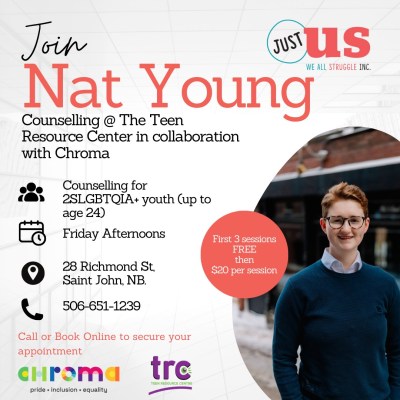 News-mental-health Join Nat Young Counselling @ the Teen Resource Center iin collaboration with Chroma